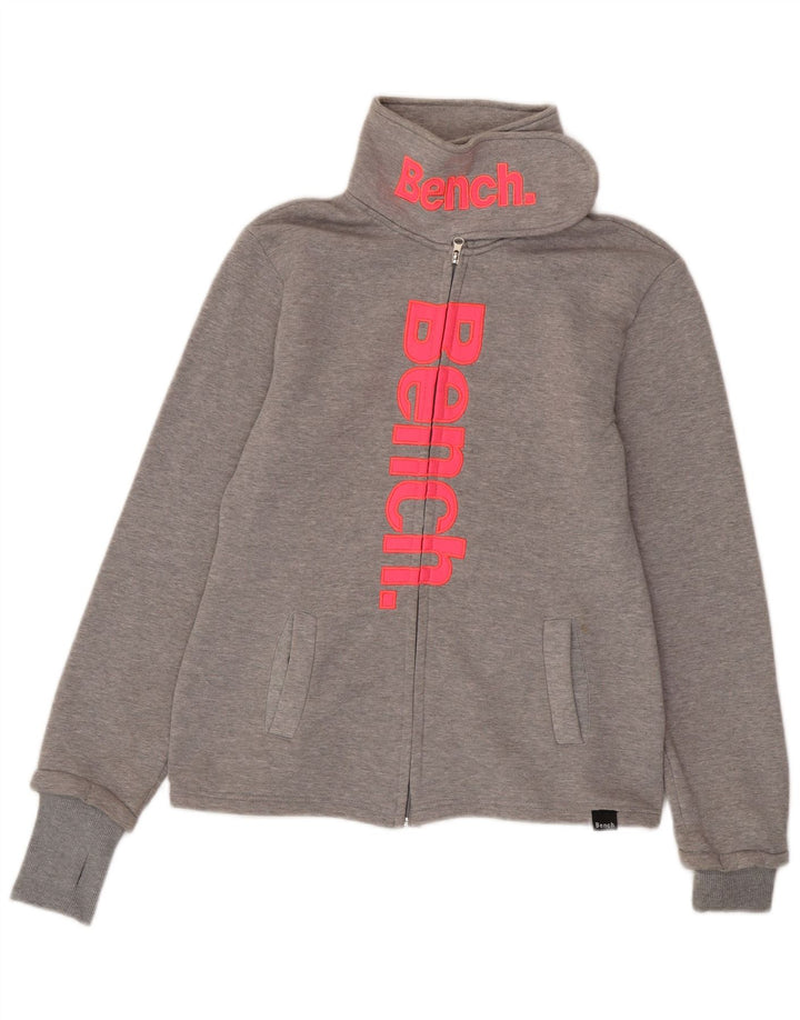 Jaqueta feminina Bench com estampa gráfica UK 18 XL algodão cinza