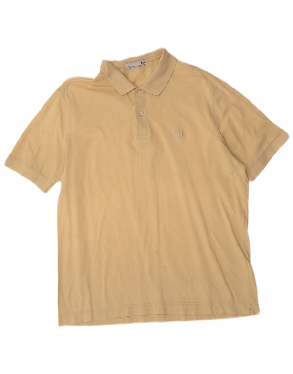 Camisa polo masculina Sergio Tacchini Milano IT 52 grande algodão amarelo