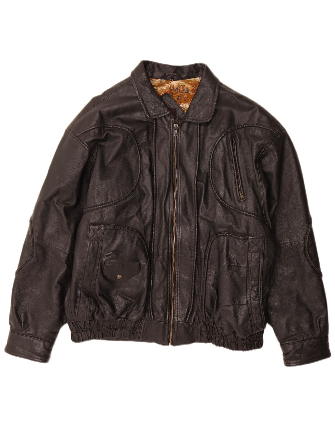 Jaqueta de couro masculina Karlsburg IT 54 2XL couro preto
