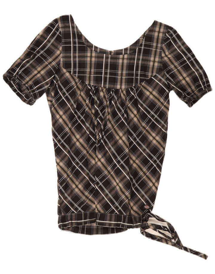 Blusa feminina Dickies UK 12 algodão xadrez cinza médio
