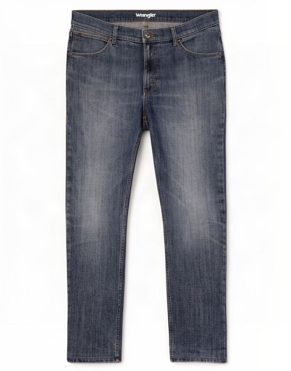 Wrangler Mens Jeans Slim W36 L29 Azul Algodão