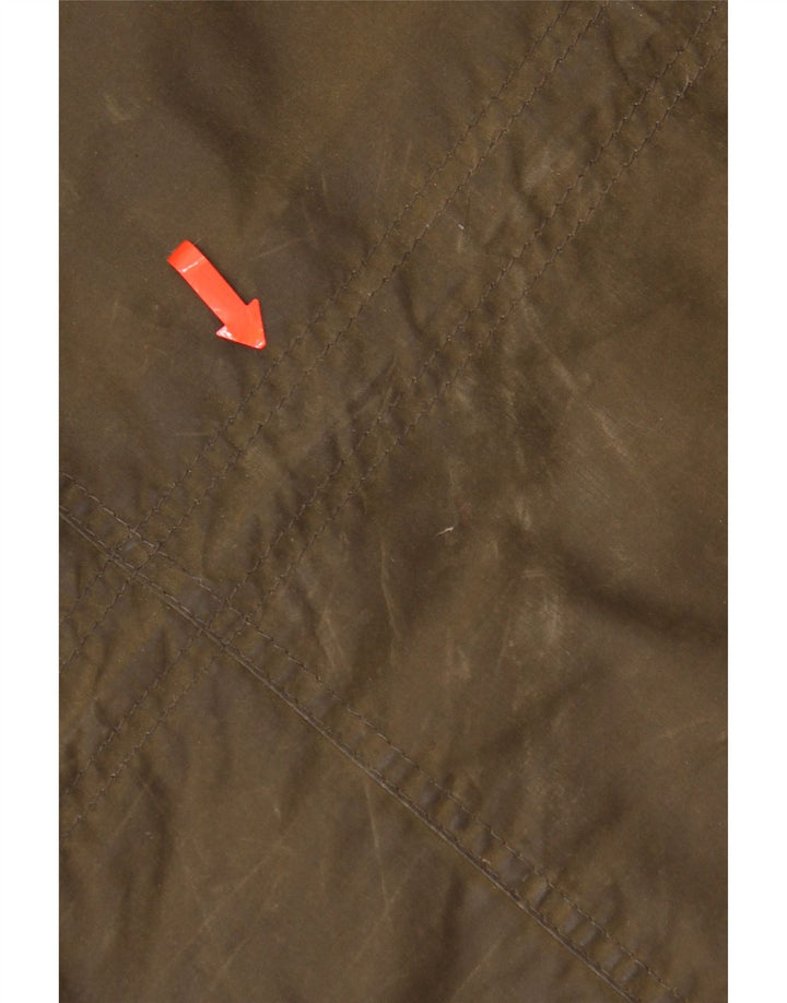 Jaqueta feminina de algodão encerado com capuz Barbour Reino Unido 12 algodão cáqui médio