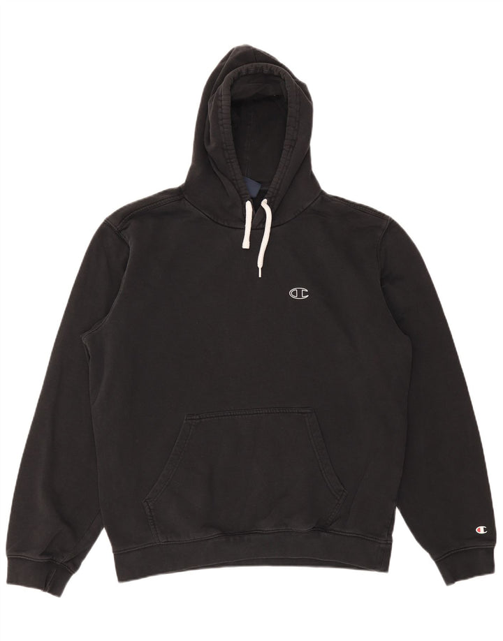 CHAMPION Suéter masculino com capuz grande algodão preto