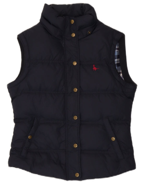 Colete acolchoado feminino Jack Wills UK 10 pequeno azul marinho