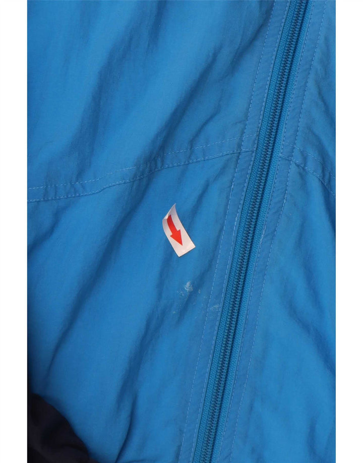 Jaqueta masculina vintage de ajuste solto, jaqueta superior azul médio colorblock
