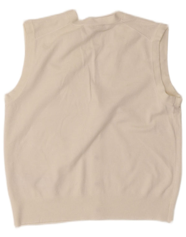 Zara Womens Crop Sleeveless Cardigan Sweater UK 12 Medium White Viscose