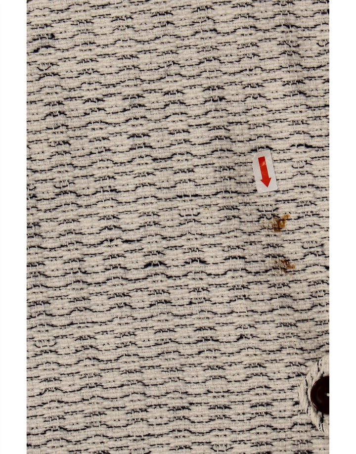 Colete masculino vintage médio branco manchado