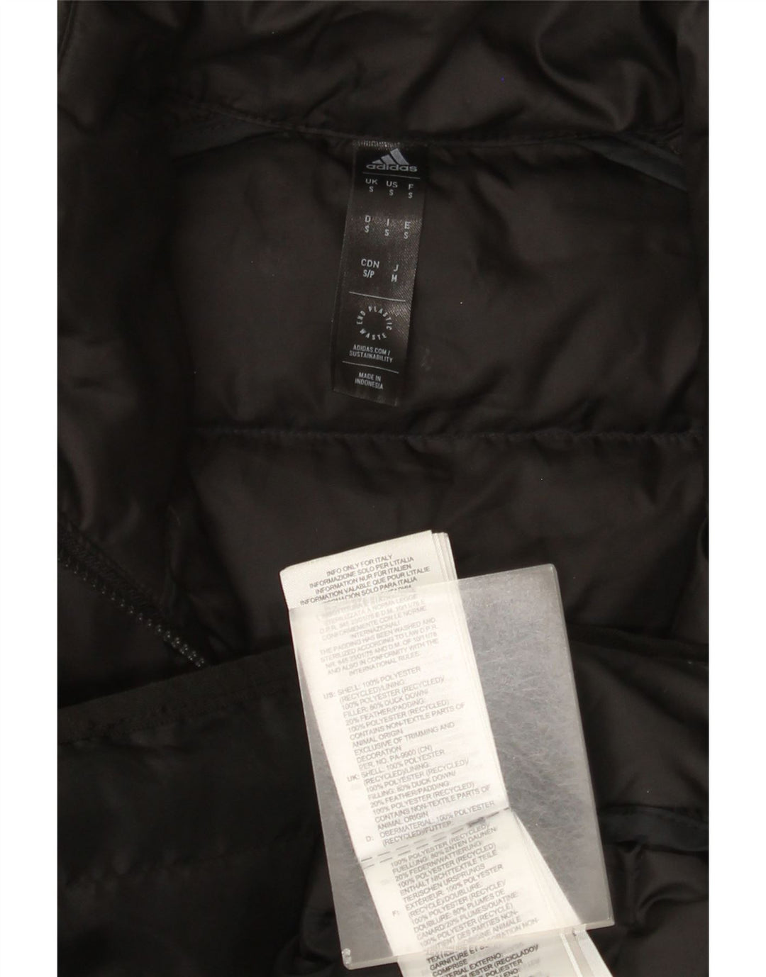 Adidas Mens Jaqueta Acolchoada UK 36 Pequeno Poliéster Preto