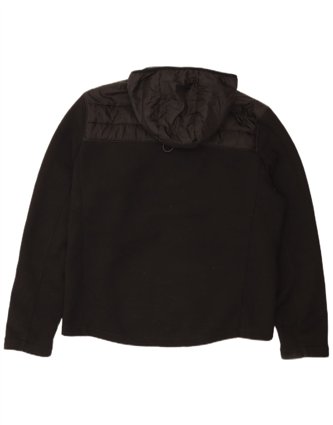 Jaqueta acolchoada com capuz masculina Zara UK 40 grande algodão preto