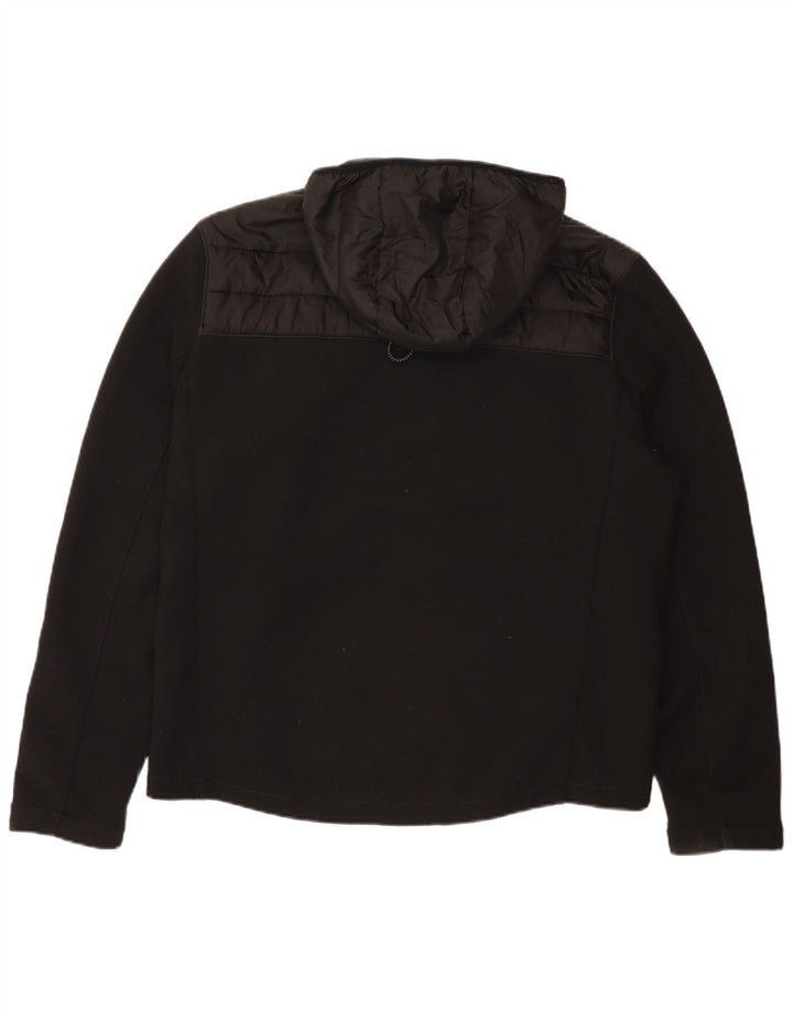 Jaqueta acolchoada com capuz masculina Zara UK 40 grande algodão preto