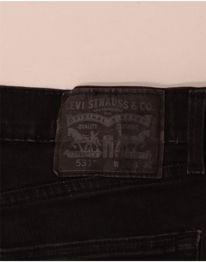 Levi's Masculino 531 Slim Jeans W36 L32 Algodão Preto