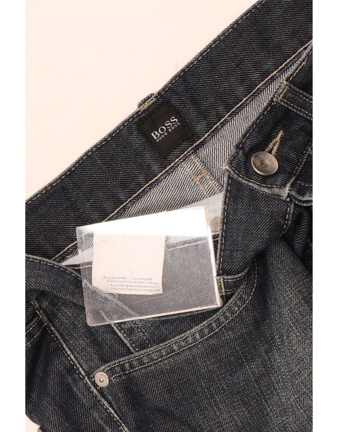 Hugo Boss Mens Straight Jeans W31 L32 Azul Marinho Algodão