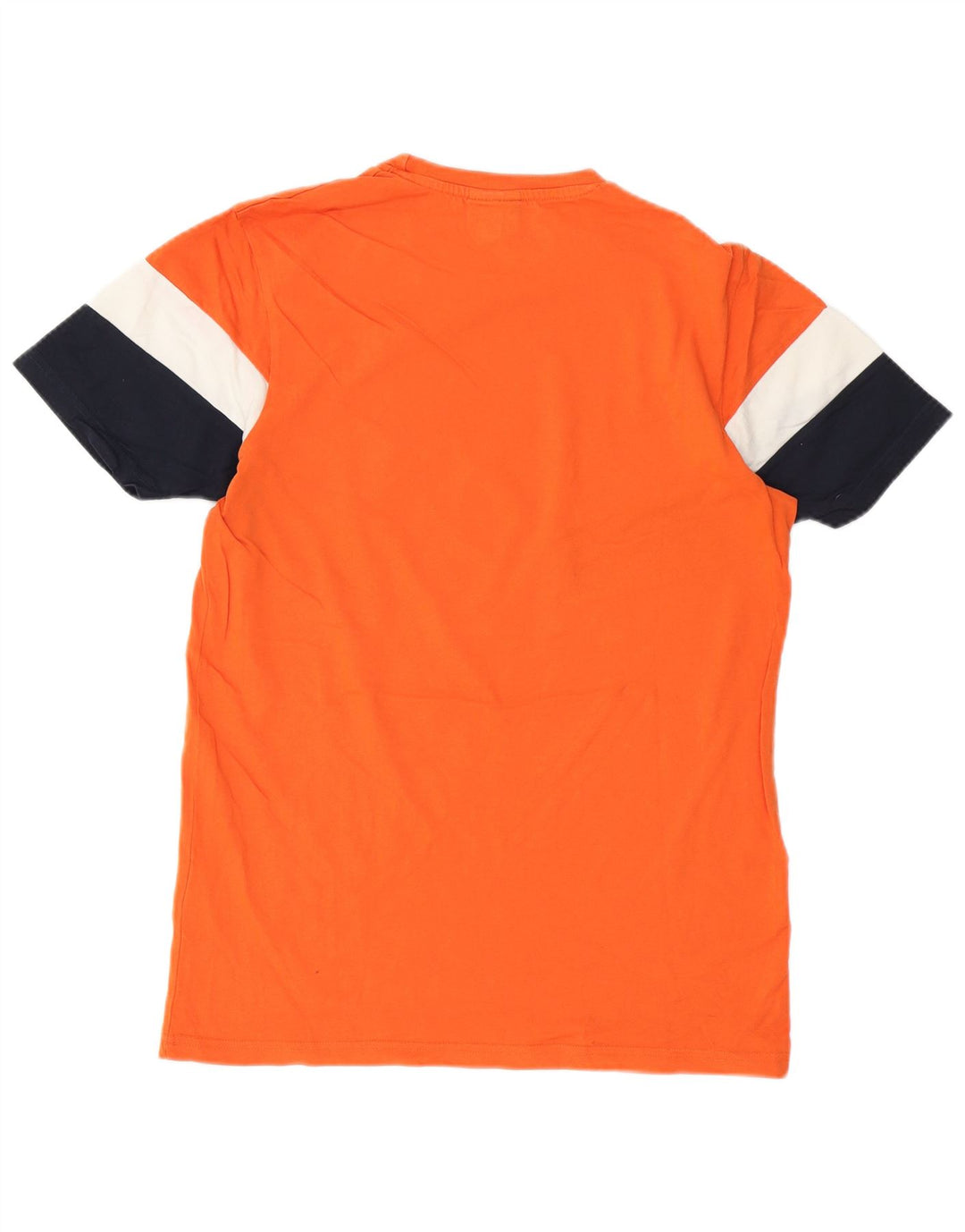 Ellesse Camiseta masculina gráfica top médio laranja colorblock algodão