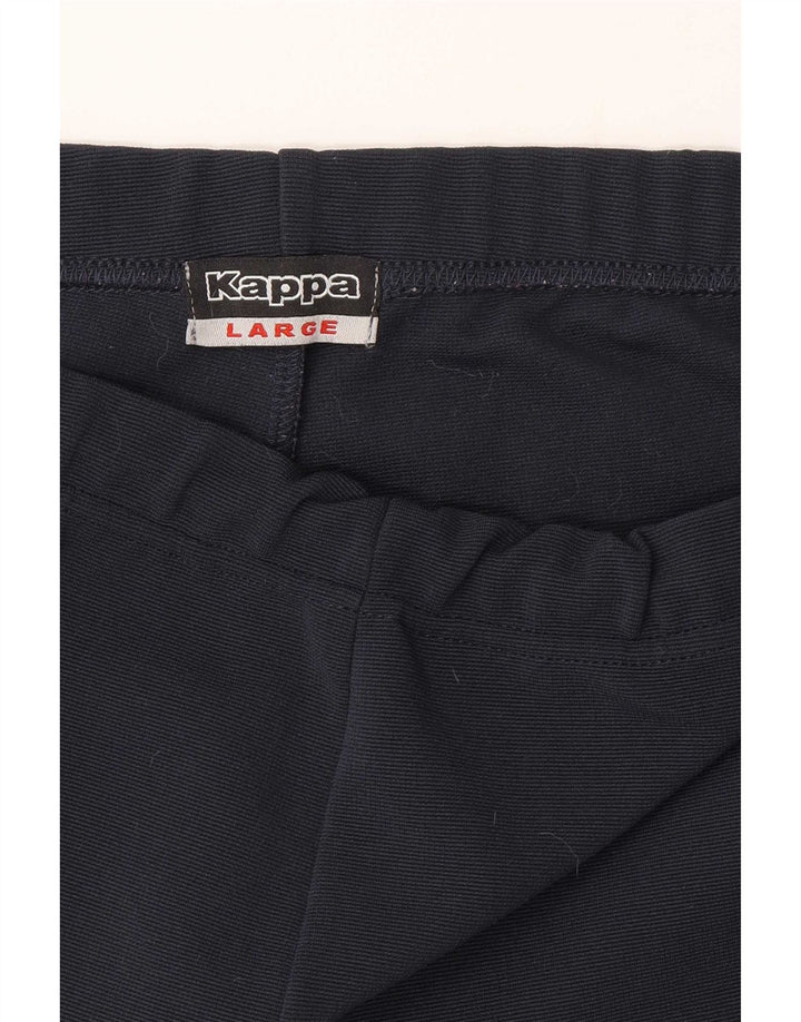 Calça de treino masculina Kappa grande poliéster azul marinho