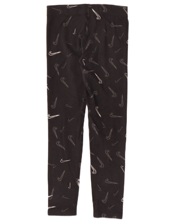 Nike Girls Graphic Leggings 13-14 Years XL Black Cotton