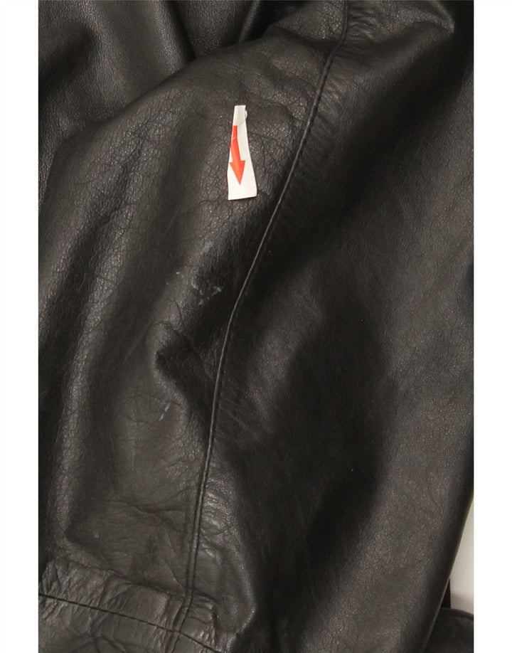 Jaqueta de couro feminina VINTAGE Reino Unido 16 grande couro preto