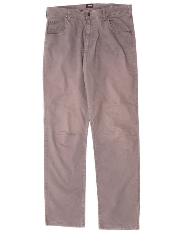 Lee Mens Brooklyn Calça Casual Reta W36 L34 Algodão Cinza