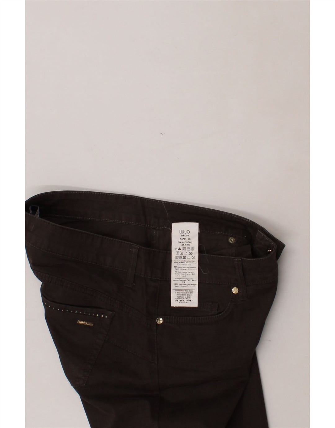 LIU JO Womens Slim Casual Trousers W30 L29 Brown Cotton Vintage Liu Jo and Second-Hand Liu Jo from Messina Hembry 