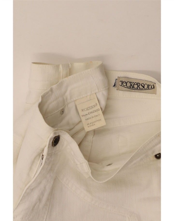 JECKERSON Womens Straight Jeans W29 L30 White Cotton
