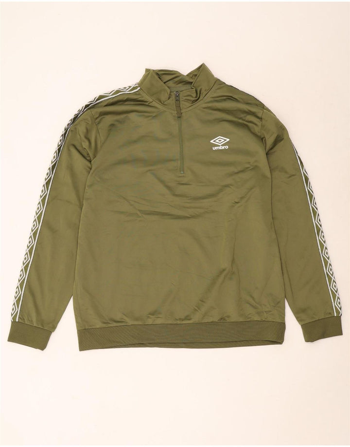 Moletom masculino Umbro com zíper e gola em poliéster verde XL