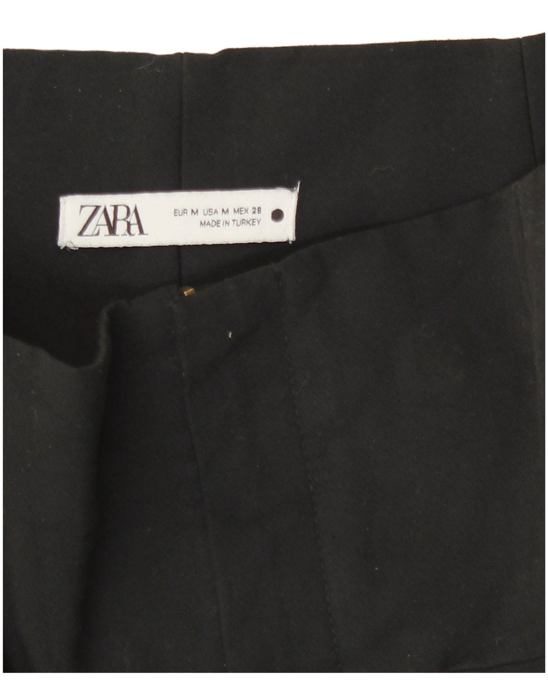 Zara Calça feminina casual slim média W28 L28 preta