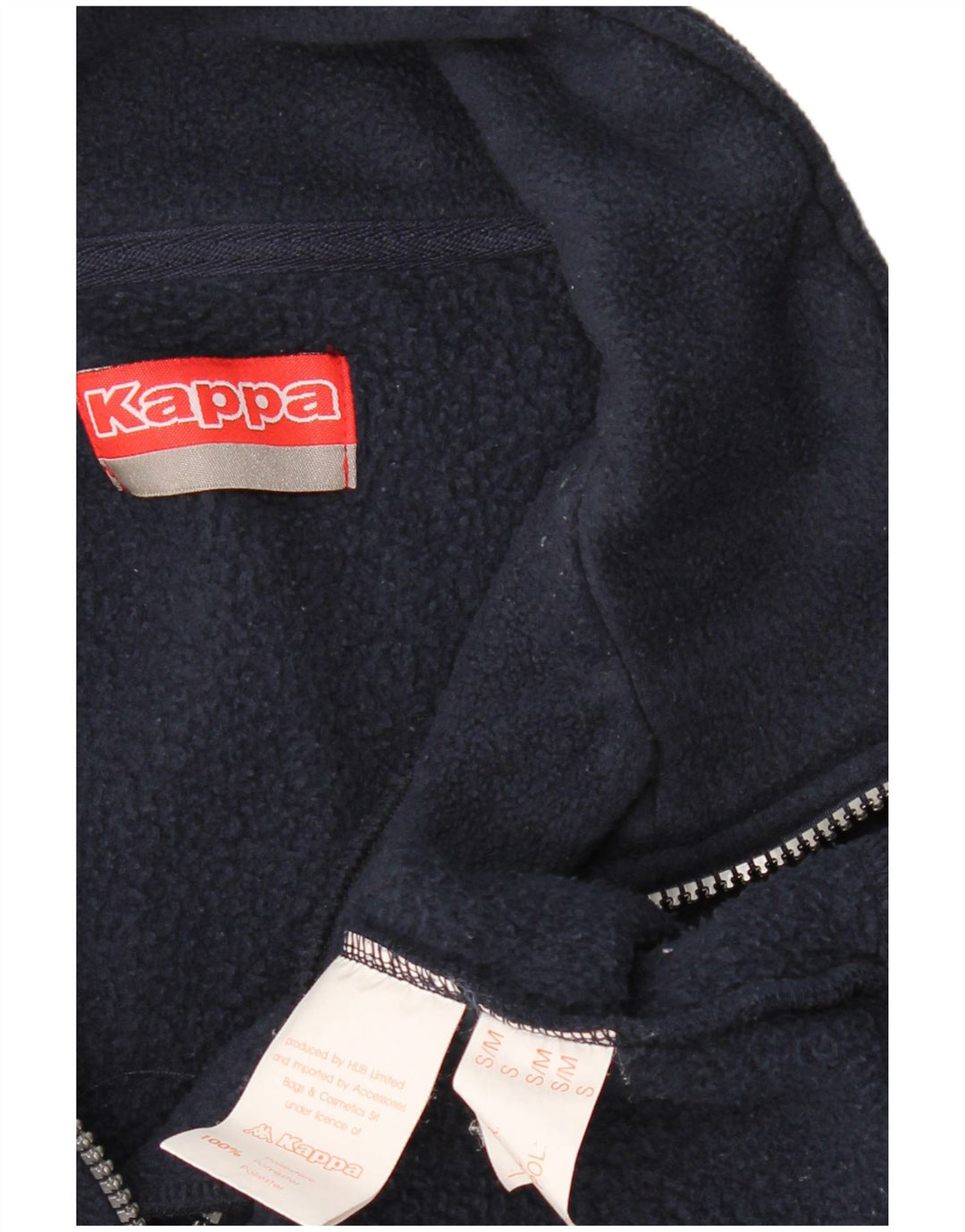 KAPPA Suéter masculino de lã com zíper e gola pequena azul marinho poliéster