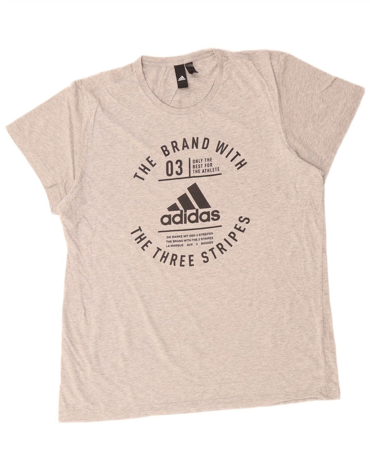 Camiseta Adidas Masculina Graphic Top Cinza Médio Algodão