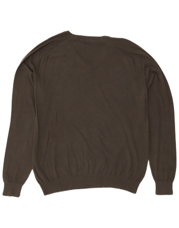 Suéter masculino Guess com decote em V XL de algodão cáqui