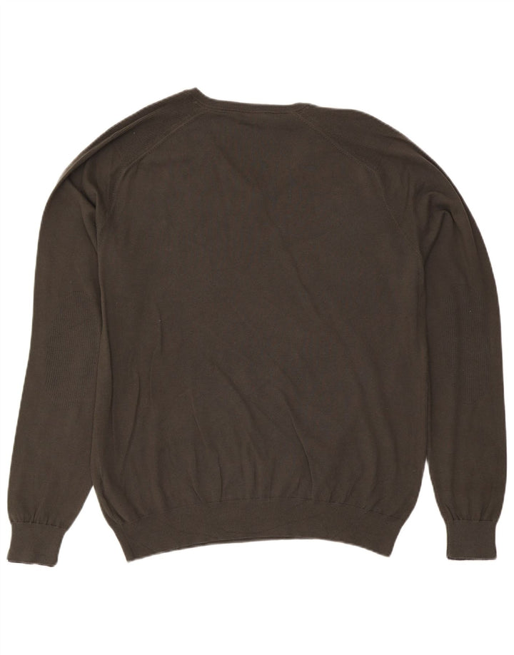 Suéter masculino Guess com decote em V XL de algodão cáqui