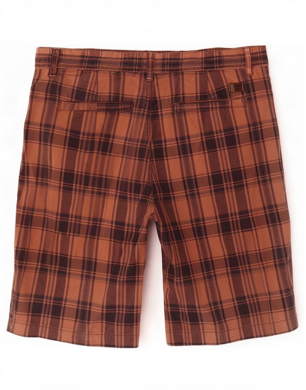 Timberland Mens Regular Chino Shorts W36 Grande Algodão Xadrez Marrom