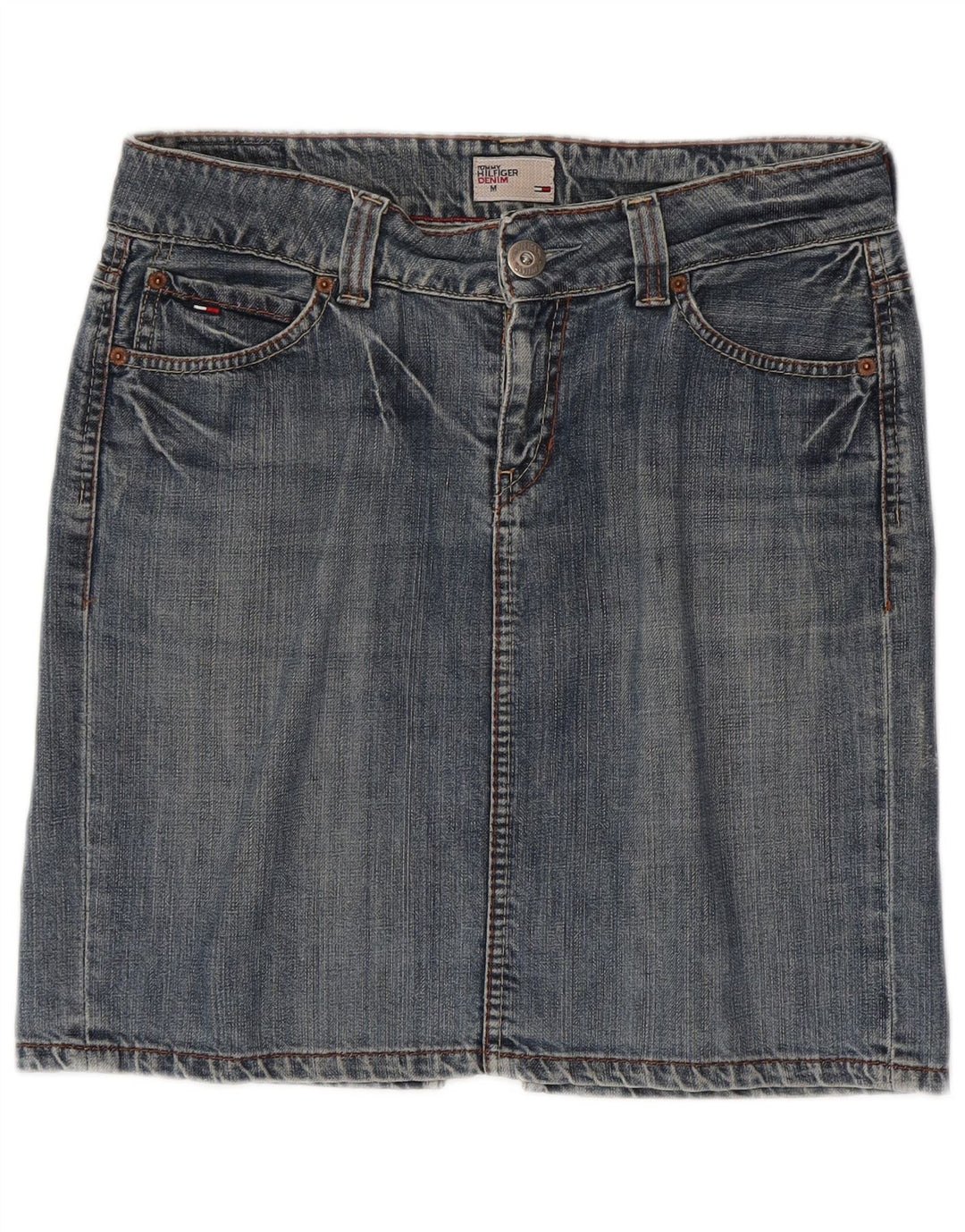 Saia jeans feminina TOMMY HILFIGER médio W30 algodão azul