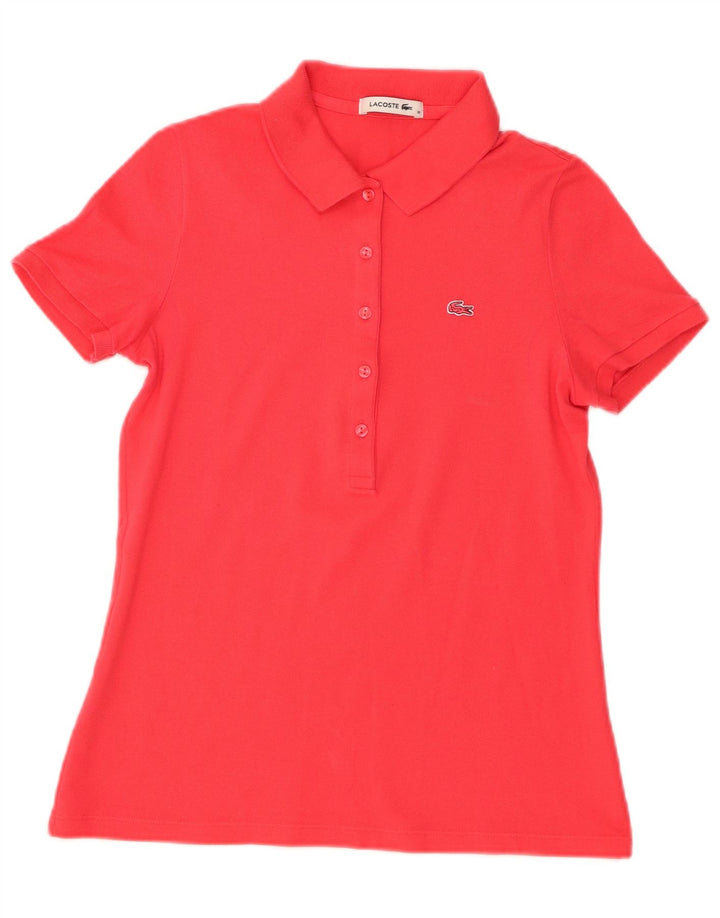Camisa polo feminina Lacoste tamanho 38 algodão vermelho médio