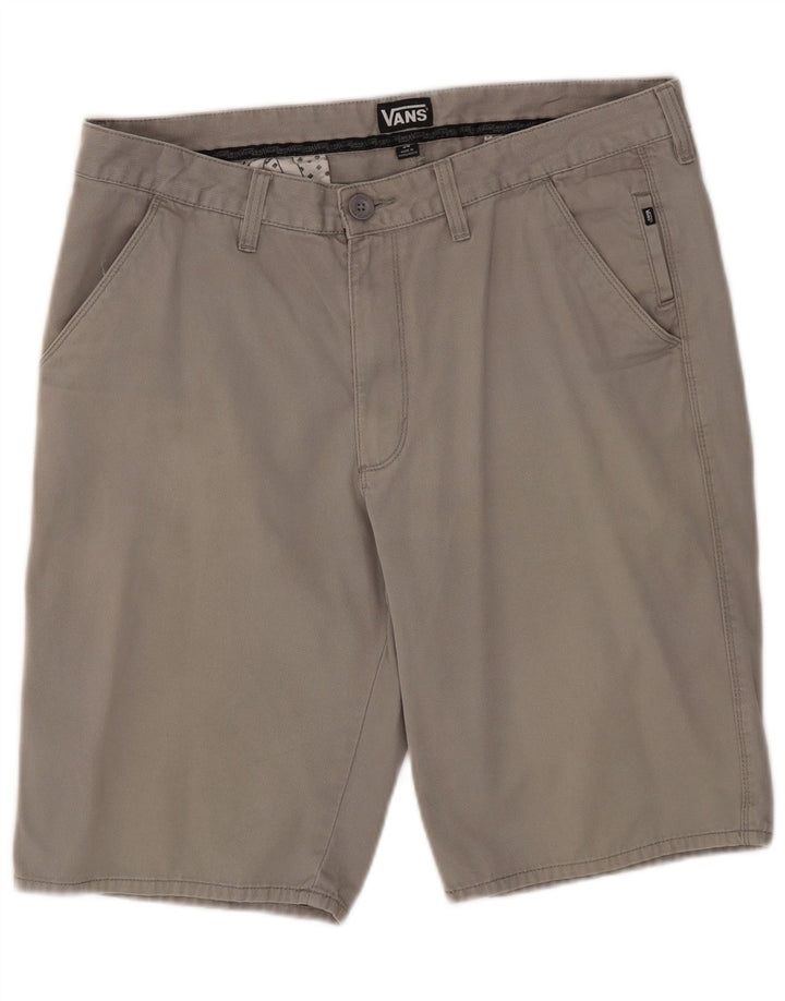 Vans Masculino Casual Shorts W34 Grande Algodão Cinza