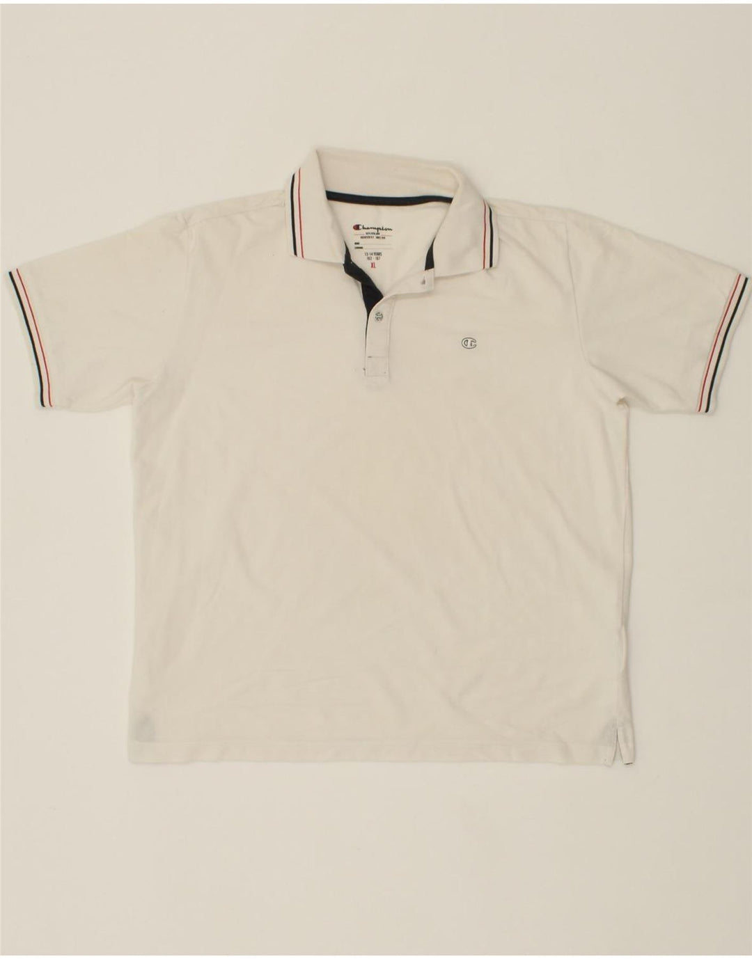 CHAMPION Boys Polo Shirt 13-14 Years XL White Cotton Vintage Champion and Second-Hand Champion from Messina Hembry 