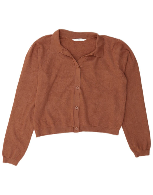 Marks & Spencer Suéter feminino cropped cardigan 14-15 anos marrom viscose