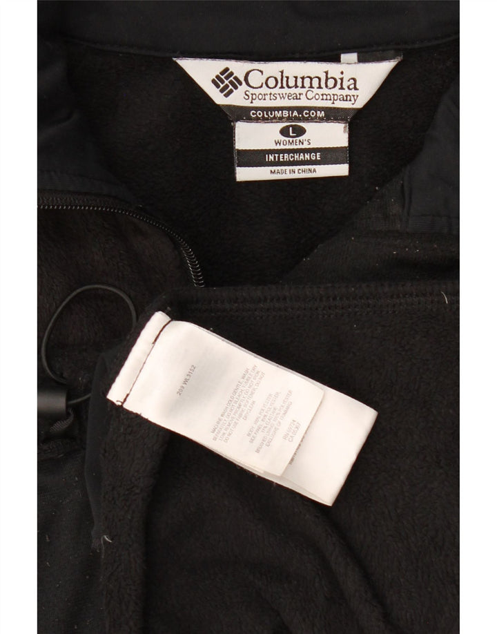 Columbia Womens Interchange Fleece Jacket UK 16 Grande Poliéster Preto