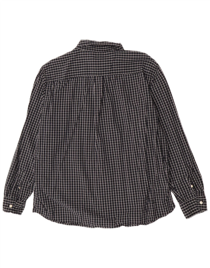 Camisa masculina Chaps Custom Fit 2XL algodão xadrez preto