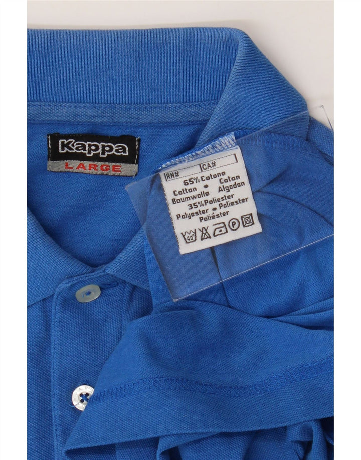 Camisa polo masculina Kappa grande algodão azul