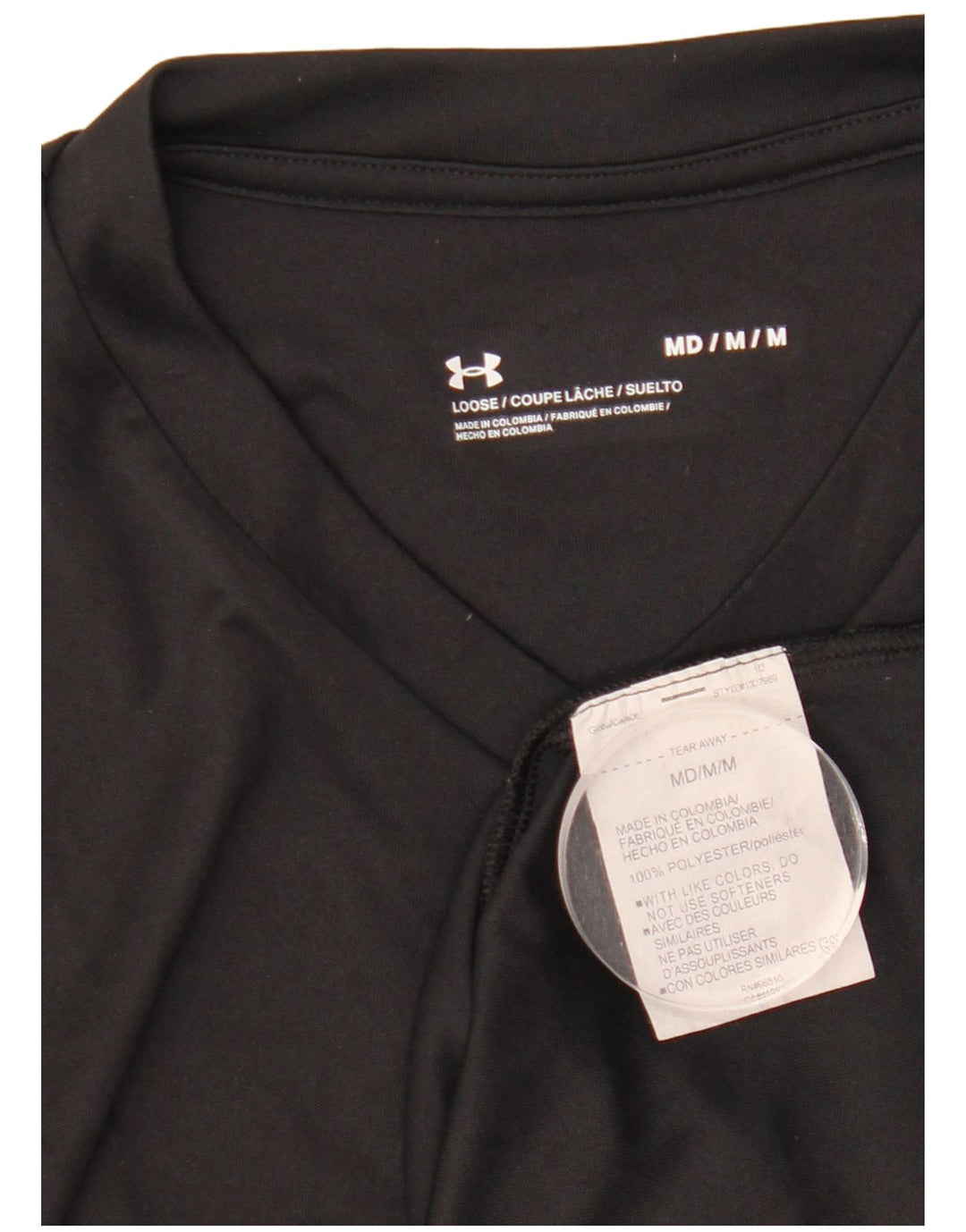 Camiseta masculina UNDER ARMOUR poliéster preto médio