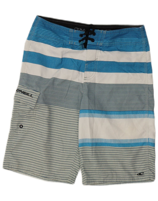 Shorts de natação masculino O'Neill pequeno poliéster listrado azul