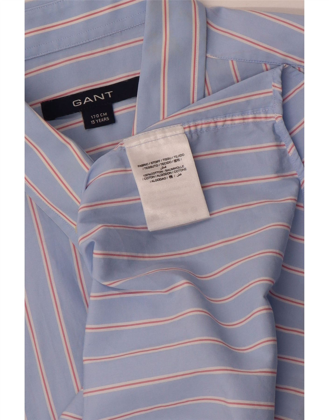 Camisa Gant Menino 14-15 Anos Listrado Azul Algodão