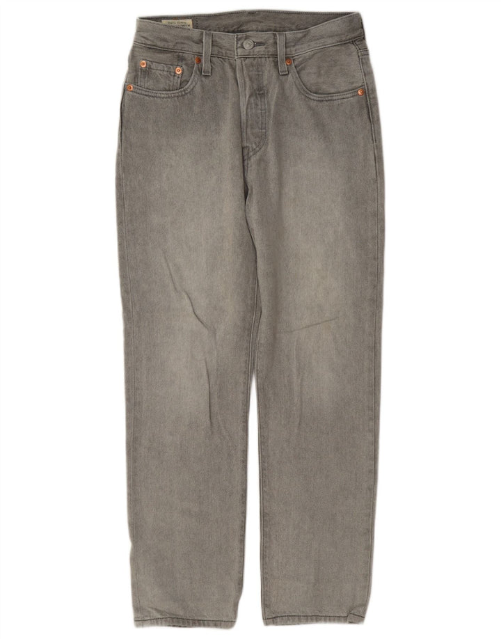 Calça jeans feminina Levi's 501 Straight W25 L28 algodão cinza