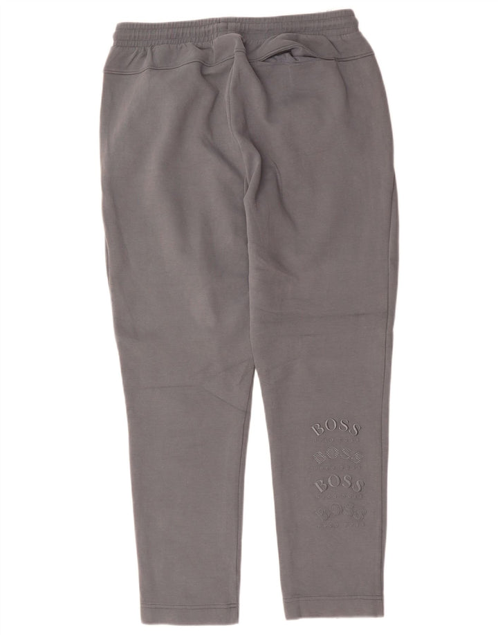 Calça de treino masculina Hugo Boss com estampa gráfica grande de algodão cinza