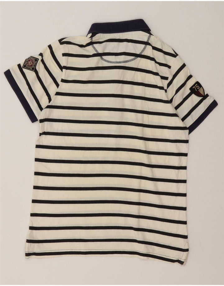 Camisa polo masculina Jack & Jones gráfica pequena listrada branca