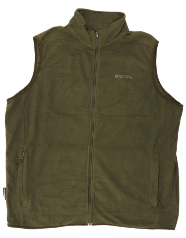 Mountain Warehouse Mens Fleece Gilet UK 42 XL Khaki Poliéster