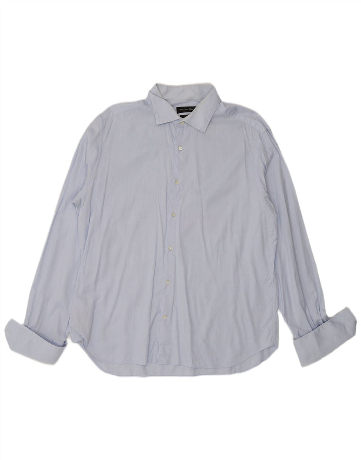 Camisa masculina MASSIMO DUTTI EU 44 XL algodão azul