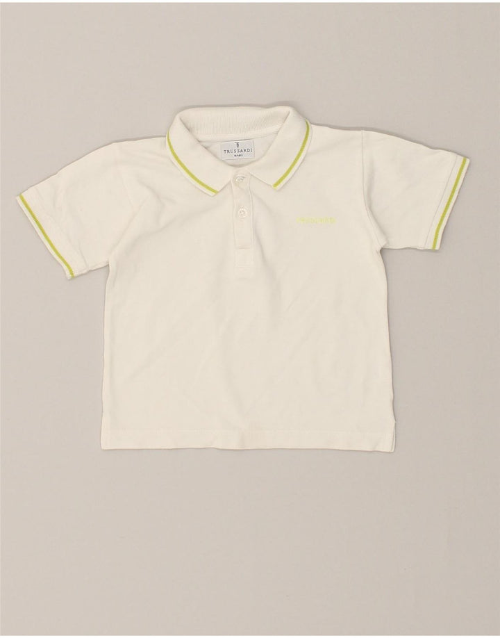 TRUSSARDI Baby Boys Polo Shirt 18-24 Months White Cotton | Vintage Trussardi | Thrift | Second-Hand Trussardi | Used Clothing | Messina Hembry 