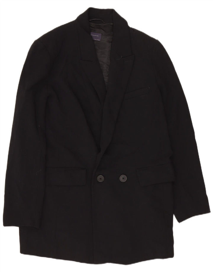 Jaqueta blazer feminina MARKS & SPENCER com peito duplo Reino Unido 12 médio preto