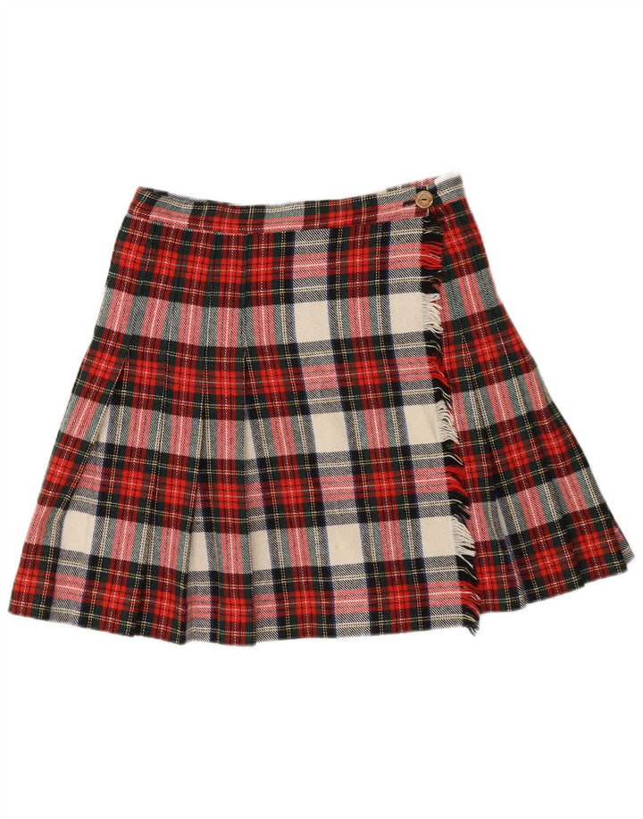 Saia feminina vintage W30 xadrez vermelha média