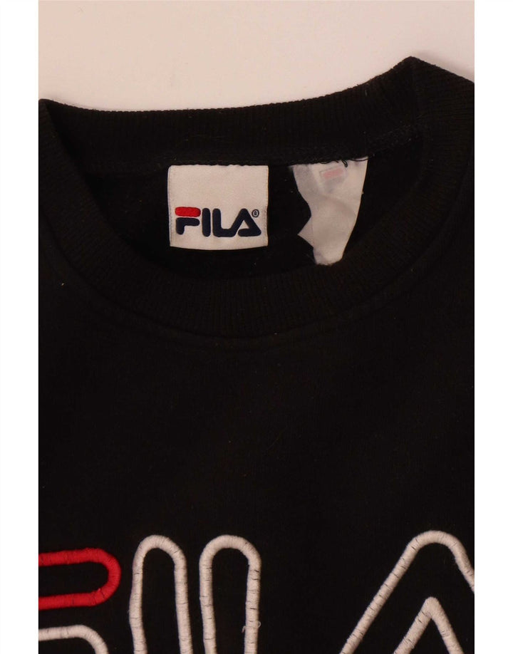 Fila Mens Graphic Moletom Jumper Pequeno Preto